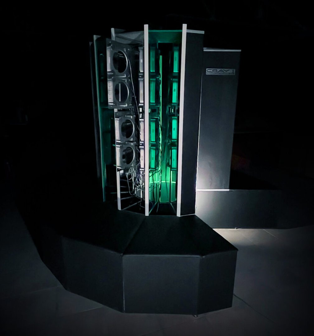 Photograph of the museum's mac mini-powered Cray display